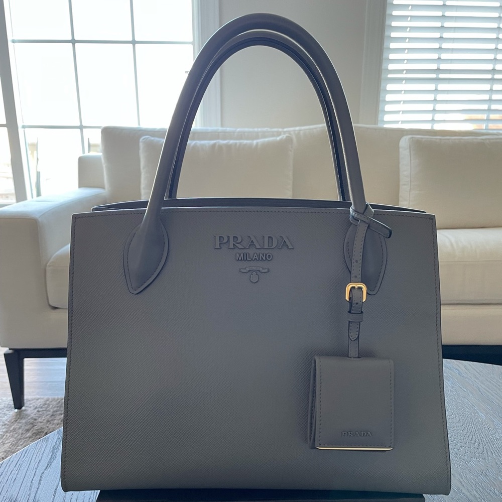 Prada medium Staffiano monochrome bag - Picture 1 of 5